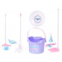 Oem - Set de curatenie pentru copii, robot aspirator cu sunete si lumini, mop, faras, perie, matura, accesorii de curatat - J...