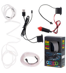 Oem - Car LED strip kit, ambient light 5M 12V / USB - Car lightning - IK088
