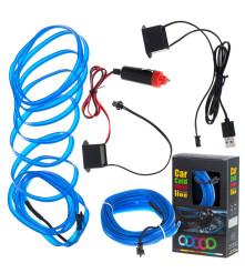 Oem - Car LED strip kit, ambient light 5M 12V / USB - Car lightning - IK089