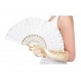 GoDan - Evantai alb model dantela 23 cm - Adulti - GD603
