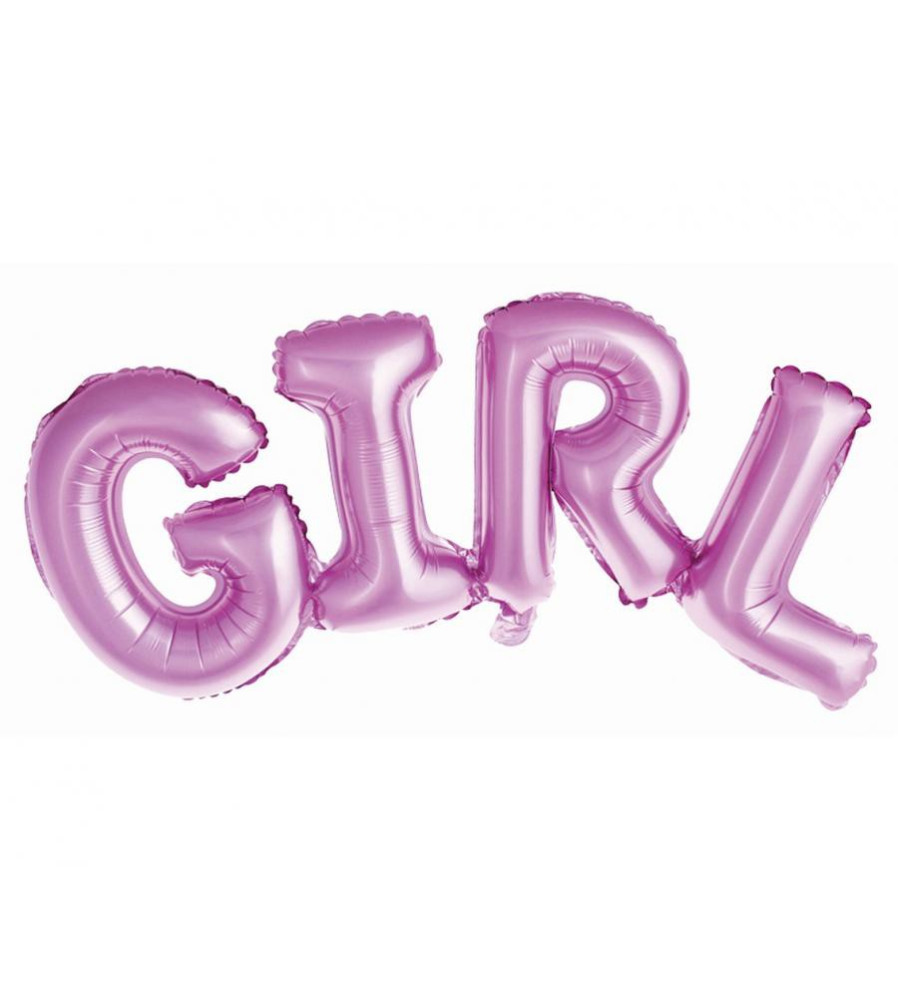 GoDan - Balon folie inscriptie GIRL pentru petreceri, roz 73 cm - Baloane folie - GD605