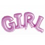 GoDan - Balon folie inscriptie GIRL pentru petreceri, roz 73 cm - Baloane folie - GD605