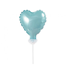 GoDan - Balon folie mini cu bat in forma de inima albastru deschis - Baloane folie - GD607