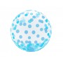GoDan - Balon BOBO transparent cu buline albastre 45 cm - Baloane petreceri - GD616