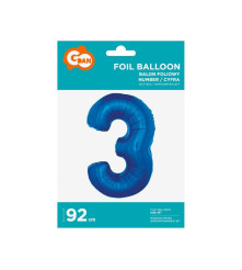 Oem - Balon folie sub forma de cifra, culoare albastra 92 cm - Baloane folie - GD624-CB