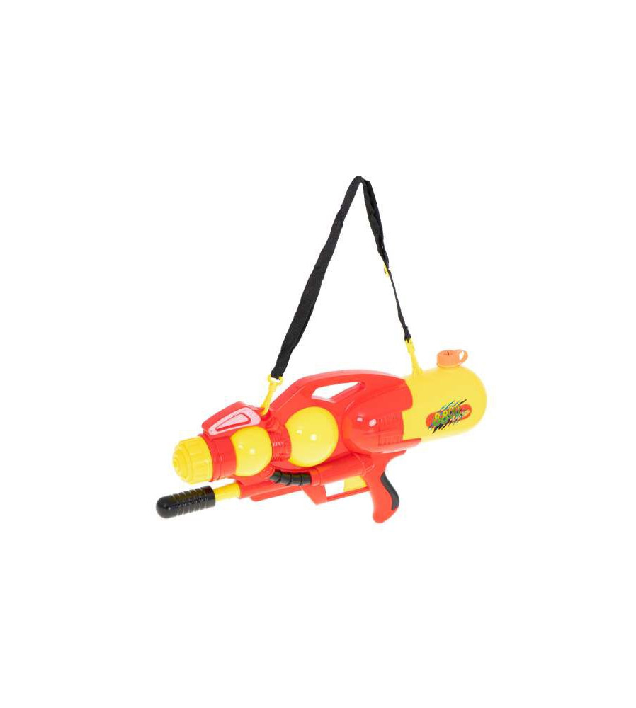 Oem - Pistol cu apa pentru copii cu rezervor 2400 ml si curea detasabila, rosu / galben - Jucării exterior - IK104
