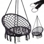 Oem - Leagan tip scaun rotund suspendat pentru casa sau gradina, cu franjuri, capacitate 150kg, negru - Hamacuri și Leagăne ...