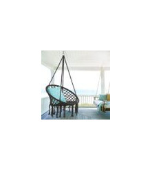 Oem - Leagan tip scaun rotund suspendat pentru casa sau gradina, cu franjuri, capacitate 150kg, negru - Hamacuri și Leagăne  ...