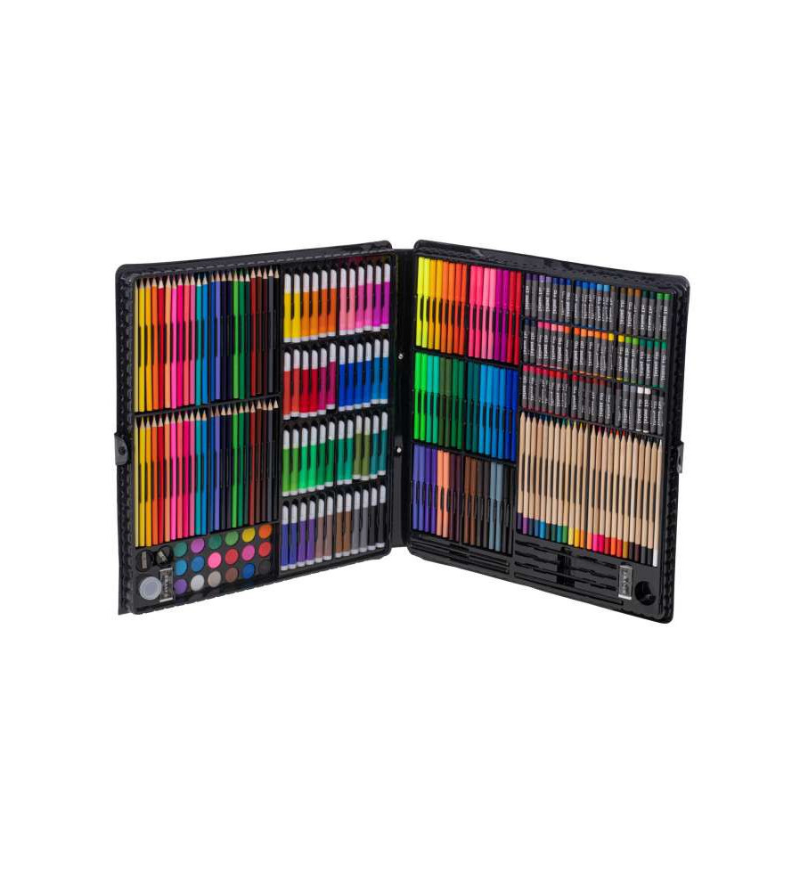 Oem - Set 258 de elemente pentru desenat si pictat cu geanta rigida de depozitare , multicolor - Rechizite școlare și accesor...