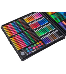 Oem - Set 258 de elemente pentru desenat si pictat cu geanta rigida de depozitare , multicolor - Rechizite școlare și accesor...
