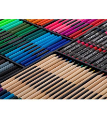 Oem - Set 258 de elemente pentru desenat si pictat cu geanta rigida de depozitare , multicolor - Rechizite școlare și accesor...