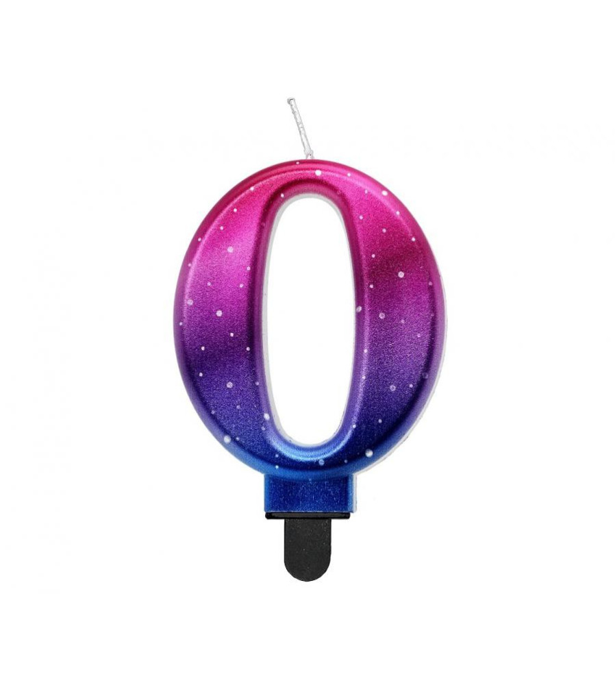 Oem - Lumanare tort cifra model Night Sky metalizat 8 cm - Lumanari petrecere - GD649-CB