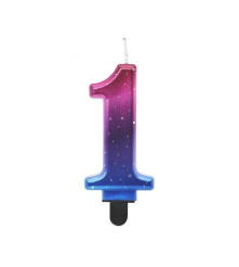 Oem - Lumanare tort cifra model Night Sky metalizat 8 cm - Lumanari petrecere - GD649-CB
