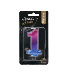 Oem - Lumanare tort cifra model Night Sky metalizat 8 cm - Lumanari petrecere - GD649-CB
