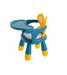 Oem - Set scaun si masa pentru hranire sau joaca bebelusi, albastru cu galben - Alte accesorii pentru copii și bebeluși - IK148