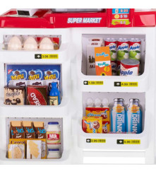 Oem - Set 47 de accesorii supermarket pentru copii cu casa de marcat si carucior, rosu - Jucării interior - IK151