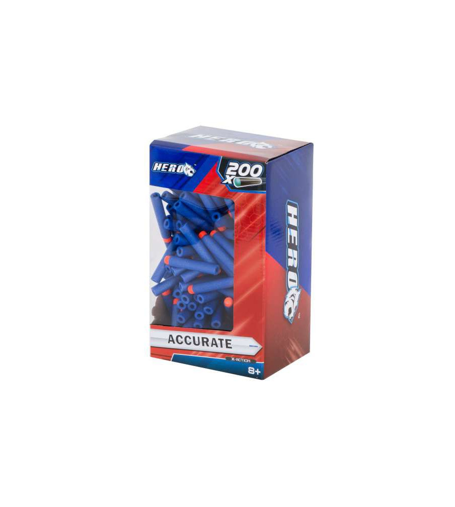Oem - Set 200 gloante, munitie de burete pentru pistoale Nerf lungime 7.2 cm - Jucării exterior - IK159