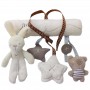 Oem - Pandantiv pentru carucior sau patut cu animalute din plus, gri cu alb - Alte accesorii pentru copii și bebeluși - IK162
