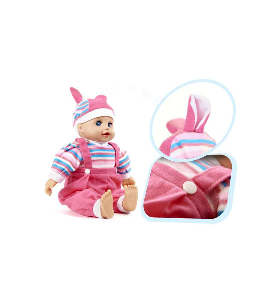 Oem - Papusa bebelus cu sunete, Maja 40 cm, roz - Jucării interior - IK167