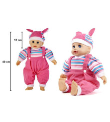 Oem - Papusa bebelus cu sunete, Maja 40 cm, roz - Jucării interior - IK167