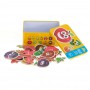 Oem - Set 25 puzzle-uri din 2 piese, fructe si legume, in cutie metalica, 50 de piese - Jucării educative - IK170