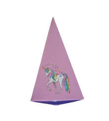 Oem - Cutie in forma de felie tort din carton de 160 gr model Unicorn 12 x 7 x 5 cm - Alte accesorii petrecere - FT011