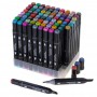 Oem - Set 80 markere, 2 capete subtire si gros, cu geanta de depozitare si suport din plastic, multicolore - Rechizite școlar...