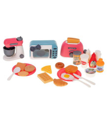 Oem - Set de joaca mic dejun complet cu prajitor de paine, mixer, cuptor cu microunde si alte accesorii pentru copii - Jucări...