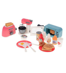 Oem - Set de joaca mic dejun complet cu prajitor de paine, mixer, cuptor cu microunde si alte accesorii pentru copii - Jucări...