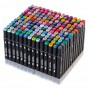 Oem - Set 168 markere, 2 capete subtire si gros, cu geanta de depozitare si suport din plastic, multicolore - Rechizite școla...