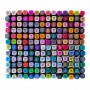 Oem - Set 168 markere, 2 capete subtire si gros, cu geanta de depozitare si suport din plastic, multicolore - Rechizite școla...