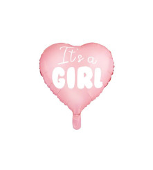 GoDan - Foil balloon in the shape of a heart with the inscription Its a Girl, pink 48 cm - Foil balloons - IK230