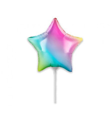 GoDan - Foil balloon in the shape of a star rainbow color 22 cm - Foil balloons - GD674