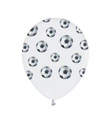 GoDan - Set 5 baloane latex model fotbal alb negru 30 cm - Baloane petreceri - GD676
