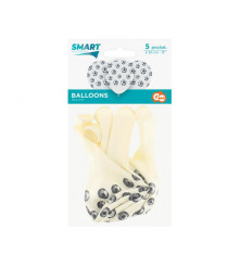 GoDan - Set 5 baloane latex model fotbal alb negru 30 cm - Baloane petreceri - GD676