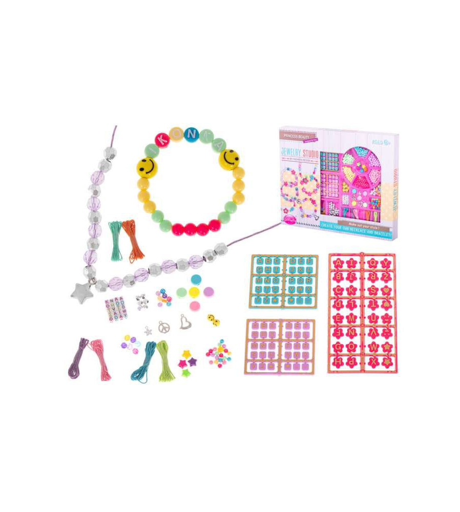 Oem - Set 630 de margele pentru realizarea de bijuterii, bratari si pandantive, multicolor - Bijuterii si accesorii copii - I...
