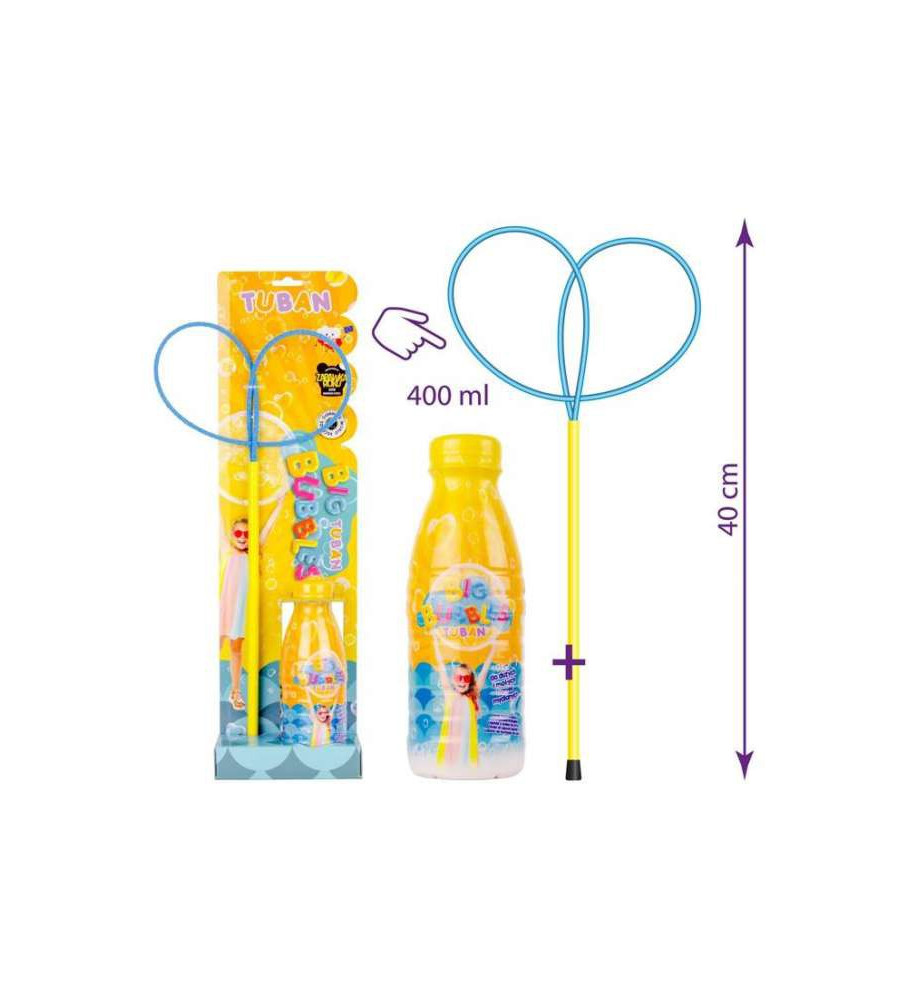 Oem - Set pentru baloane de sapun, inel de facut baloane si solutie 400 ml - Baloane de sapun - IK198