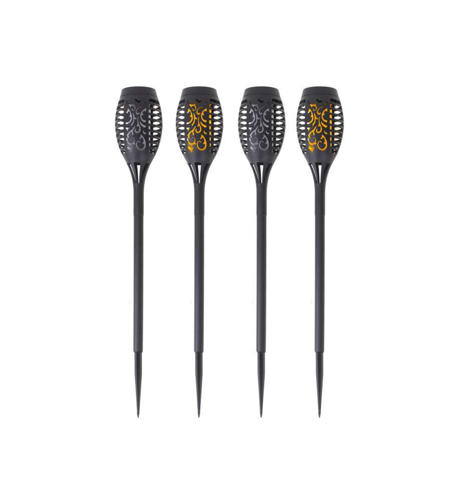 Oem - Set 4 lampi Solare LED pentru curte sau gradina cu efect real de flacara / torta - Lămpi și decorațiuni solare - IK201