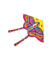 Oem - Zmeu fluture urias, 90 cm x 48 cm, fir cu maner, multicolor - Jucării exterior - IK204