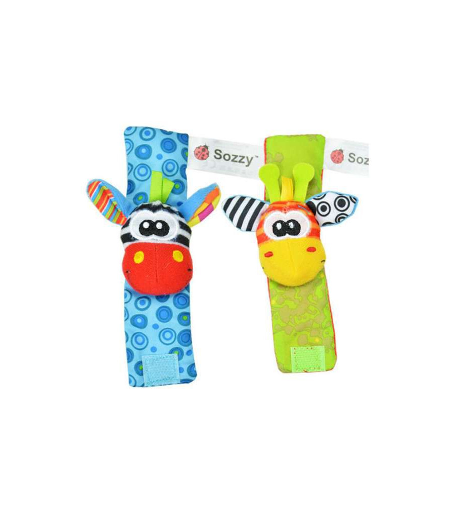 Oem - Set 2 bentite colorate cu animale zornaitoare, multicolor 15 cm x 3.5 cm - Alte accesorii pentru copii și bebeluși - IK207
