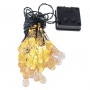 Oem - Ghirlanda luminoasa solara pentru exterior 6.5M cu 30 Becuri LED, alb cald - Lămpi și decorațiuni solare - IK212