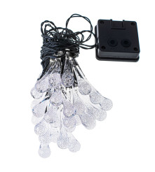 Oem - Ghirlanda luminoasa solara pentru exterior 6.5M cu 30 Becuri LED, alb cald - Lămpi și decorațiuni solare - IK212
