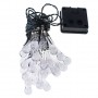 Oem - Ghirlanda luminoasa solara pentru exterior 6.5M cu 30 Becuri LED, alb cald - Lămpi și decorațiuni solare - IK212