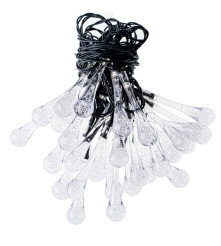 Oem - Ghirlanda luminoasa solara pentru exterior 6.5M cu 30 Becuri LED, alb cald - Lămpi și decorațiuni solare - IK212