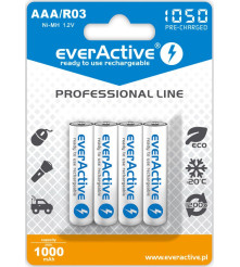 EverActive - Baterie reincarcabila everActive Ni-MH R03 AAA 950mAh Professional Line - Format AAA - BL168-CB