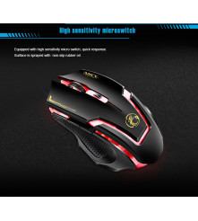 Oem - Mouse pentru jocuri cu iluminare LED, 6 butoane, design ergonomic, negru - Mouse tastaturi și accesorii - YGM0A9