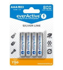 EverActive - Baterii reincarcabile R03 AAA 800mAh everActive Silver Line - Format AAA - BL153-CB