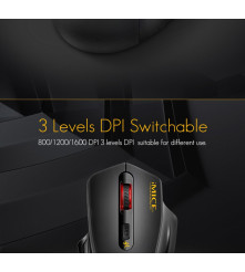 Oem - Mouse wireless 2,4 Ghz cu 4 butoane, DPI reglabil, design ergonomic, negru - Mouse tastaturi și accesorii - YGME18