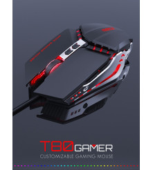 Oem - Mouse pentru gaming din metal cu iluminare led, 7 butoane, dpi reglabil, design ergonomic, negru - Mouse tastaturi și a...