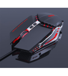 Oem - Mouse pentru gaming din metal cu iluminare led, 7 butoane, dpi reglabil, design ergonomic, negru - Mouse tastaturi și a...